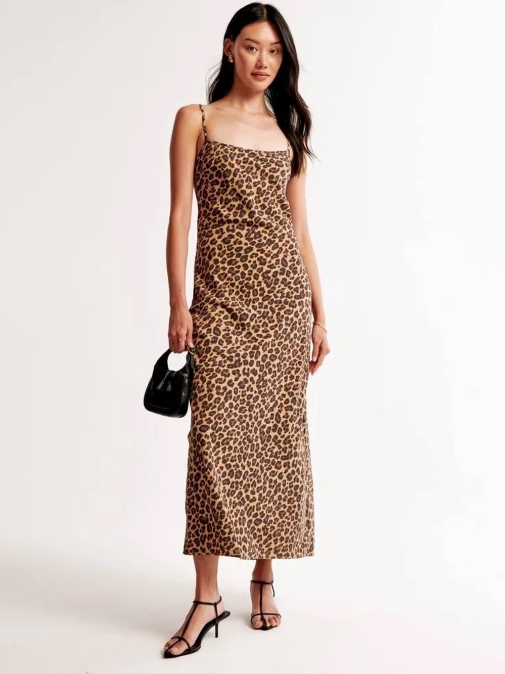 NWT Abercrombie & Fitch Leopard-Print Julia Slip Maxi Dress